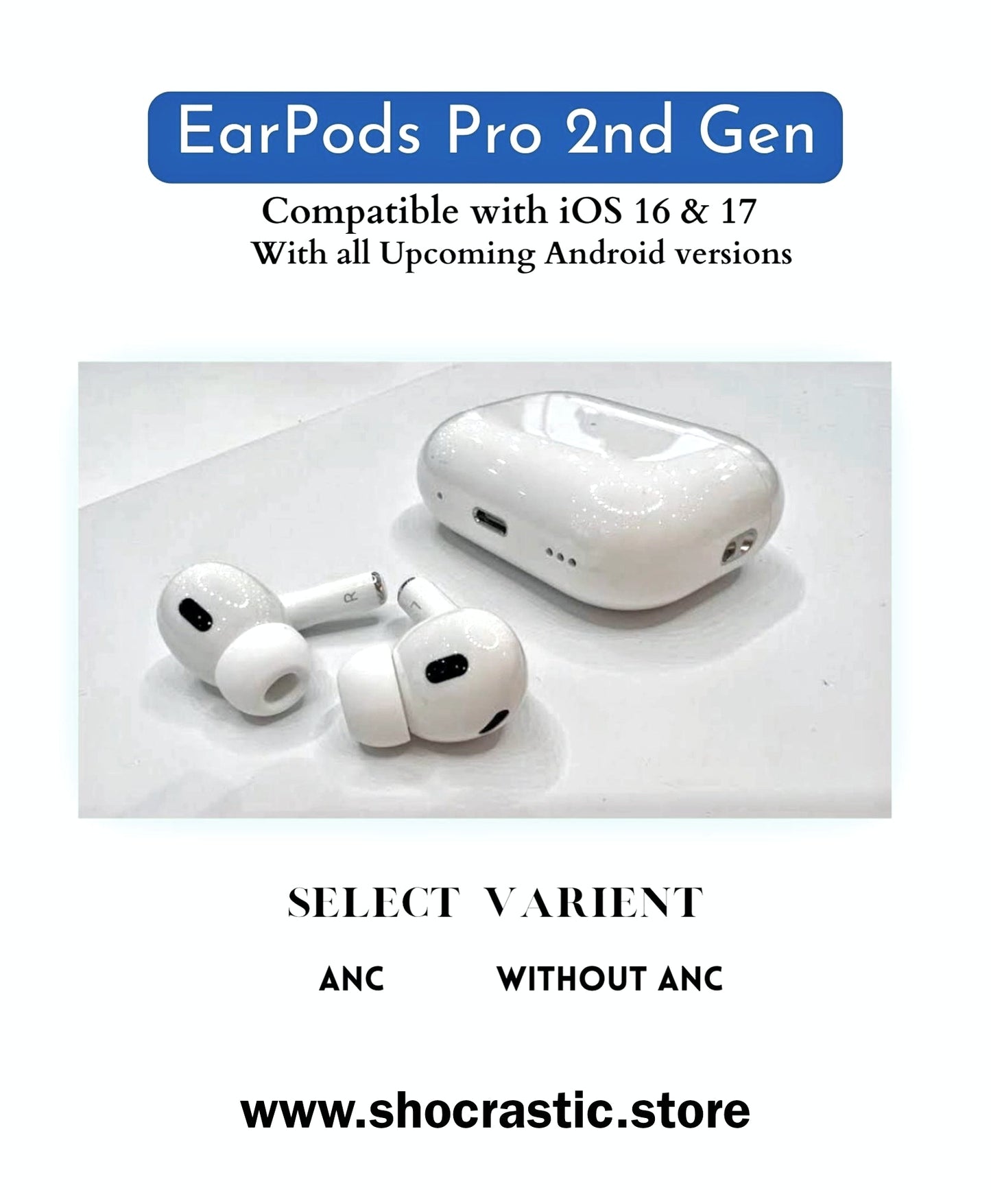 Shocrastic Airpods pro Gen 2 OG Clone with apple logo and MRP USA made