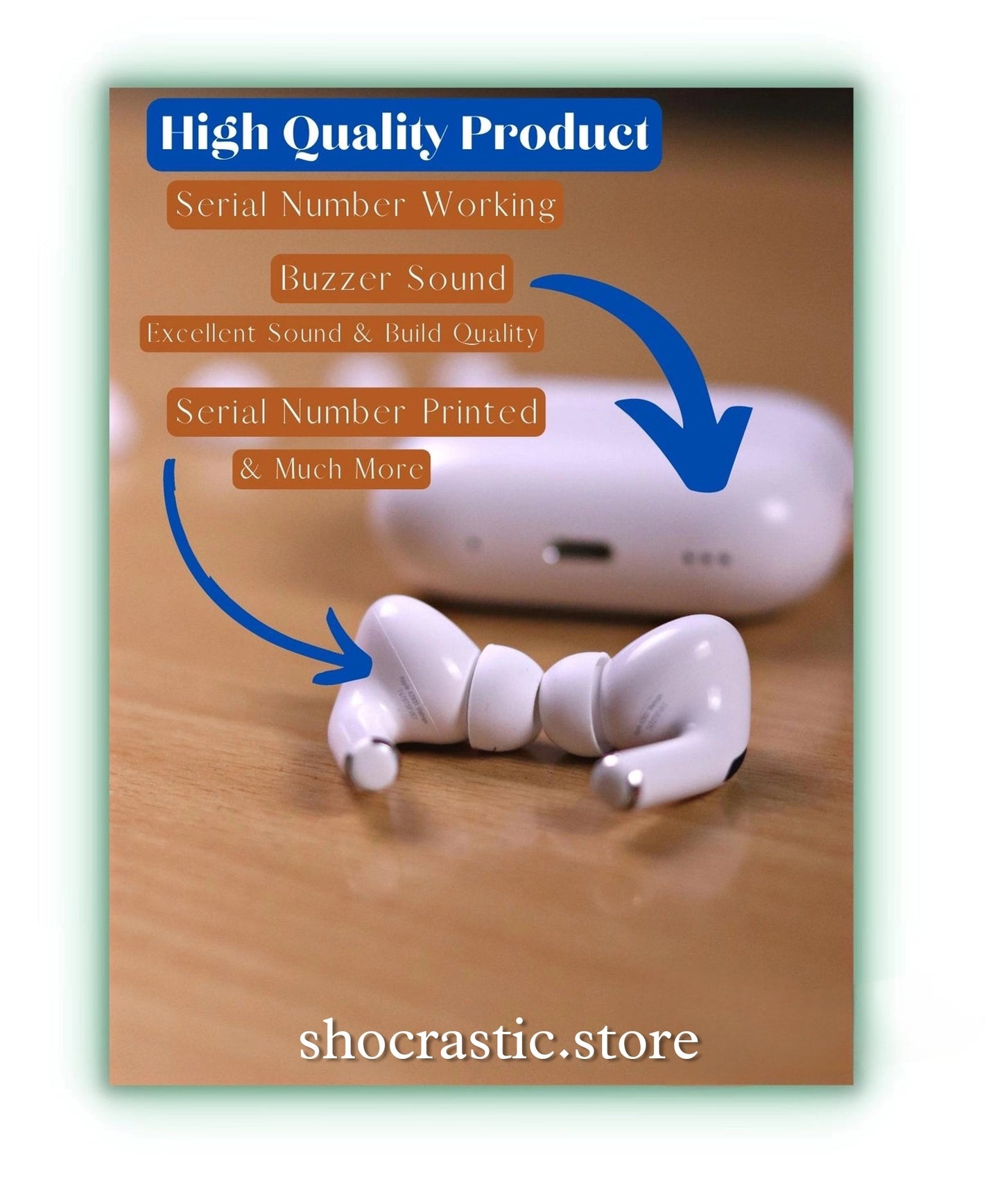 Shocrastic Airpods pro Gen 2 OG Clone with apple logo and MRP USA made