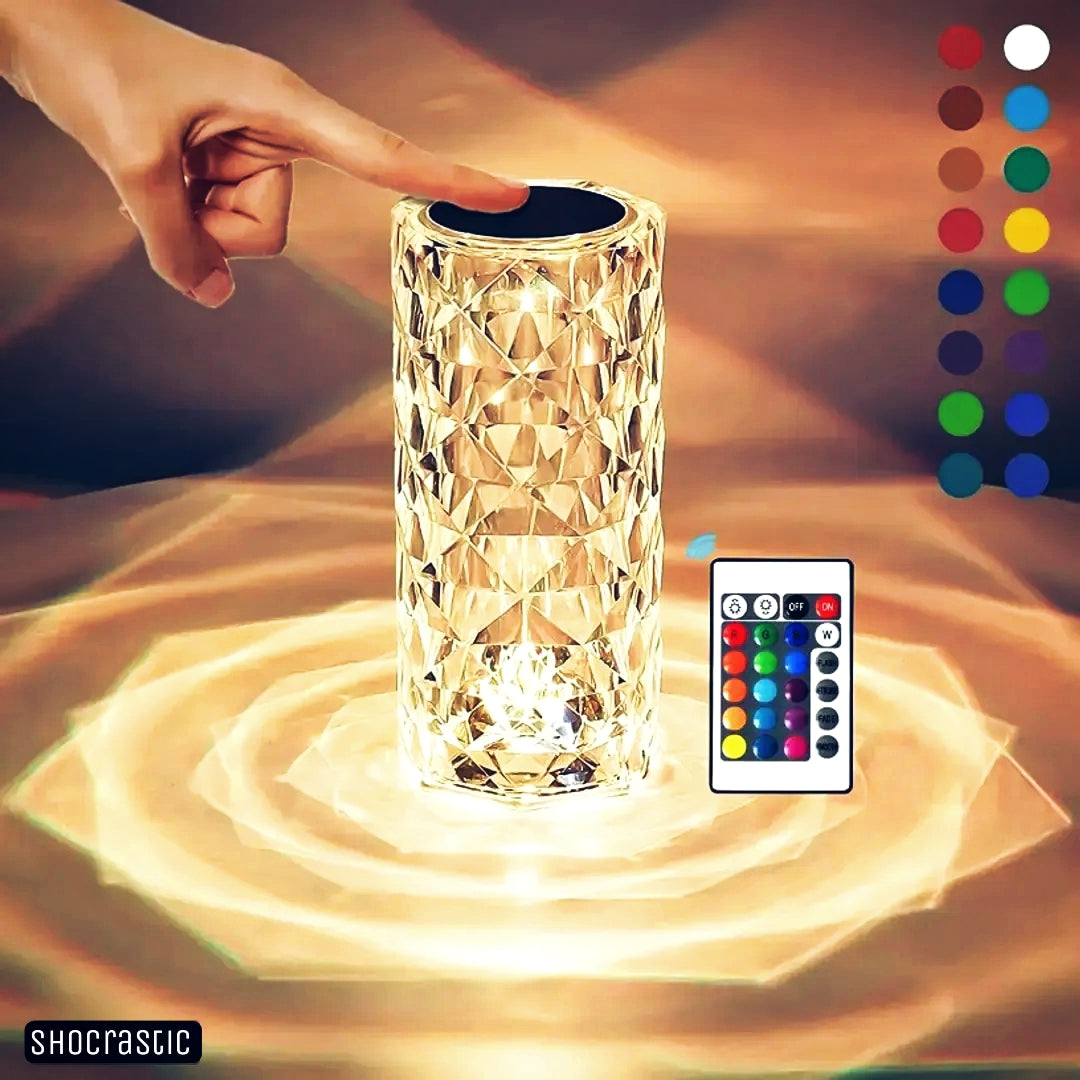 Crystal Touch Lamp and remote controlled 16 rgb changing mode lights