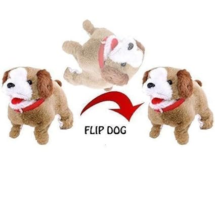 SHOCRASTIC Jumping, Walking and Barking Dog Soft Toy Fantastic Puppy Battery Operated Back Flip Jumping Dog Jump Run Toy Kid (Jumping Dog)