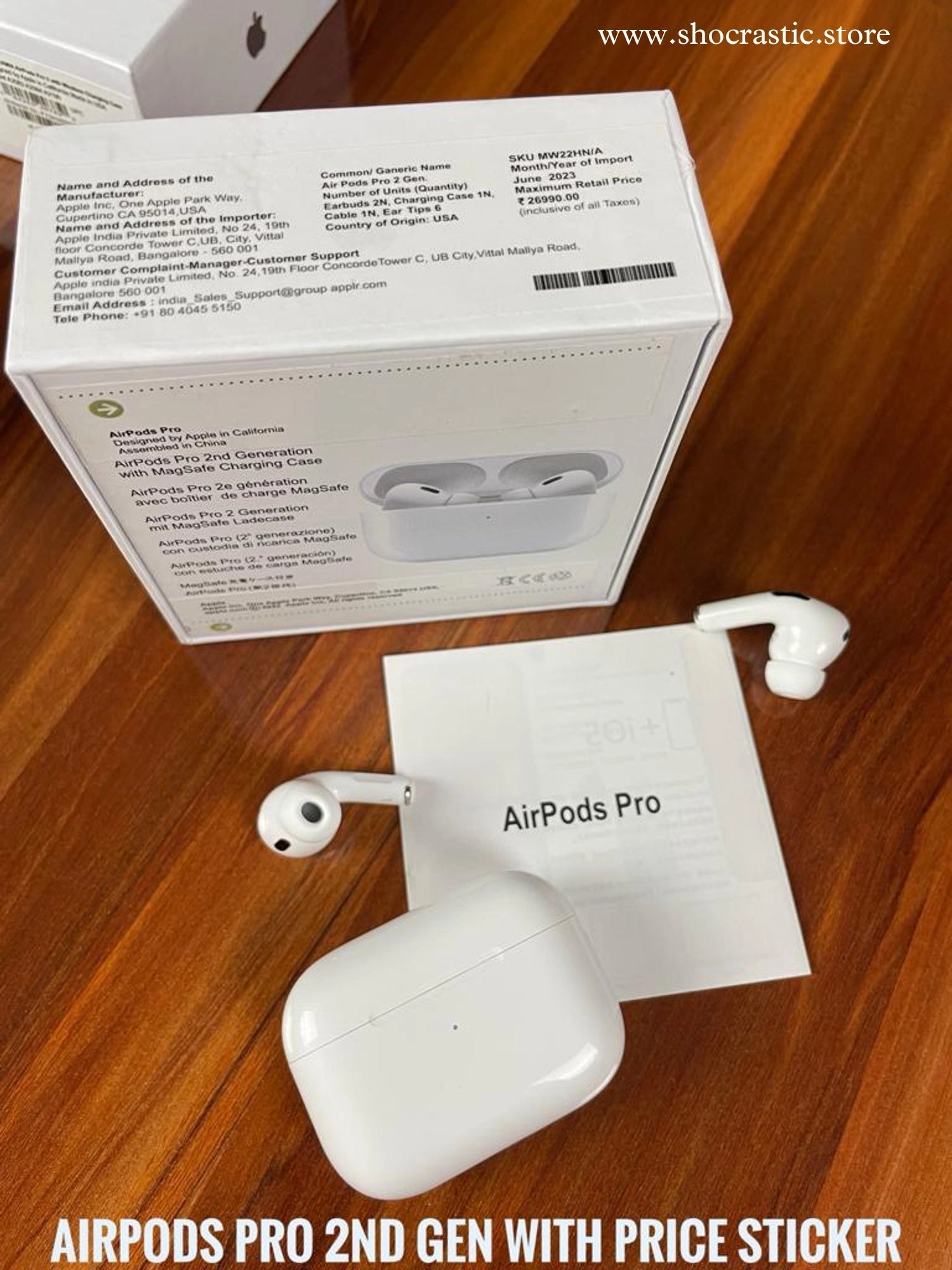 Shocrastic Airpods pro Gen 2 OG Clone with apple logo and MRP USA made