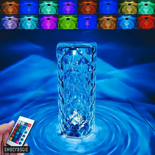 Crystal Touch Lamp and remote controlled 16 rgb changing mode lights
